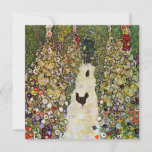 Gustav Klimt - Garden Path with Chickens Invitation<br><div class="desc">Garden Path with Chickens - Gustav Klimt,  Oil on Canvas,  1916</div>