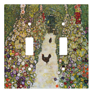 Gustav Klimt - Garden Path with Chickens Light Switch Cover