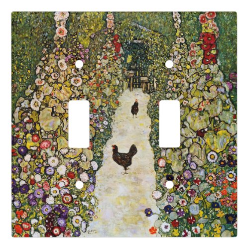 Gustav Klimt _ Garden Path with Chickens Light Switch Cover