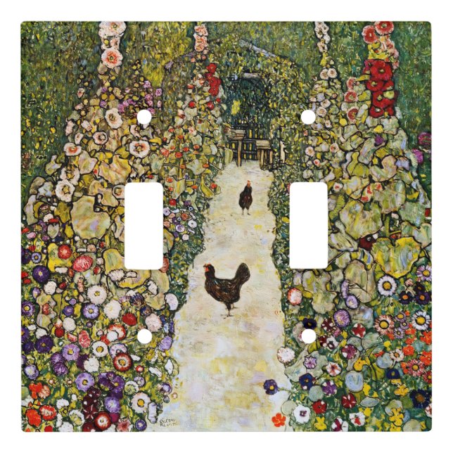 Gustav Klimt - Garden Path with Chickens Light Switch Cover (Front)