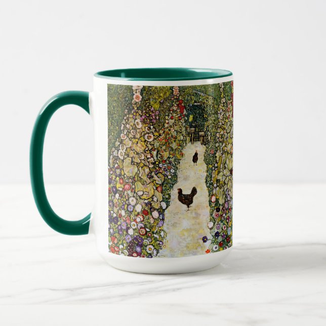 Gustav Klimt - Garden Path with Chickens Mug (Left)