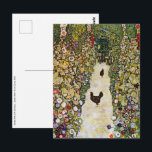 Gustav Klimt - Garden Path with Chickens Postcard<br><div class="desc">Garden Path with Chickens - Gustav Klimt,  Oil on Canvas,  1916</div>