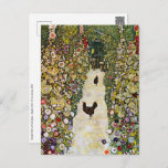 Gustav Klimt - Garden Path with Chickens Postcard<br><div class="desc">Garden Path with Chickens - Gustav Klimt,  Oil on Canvas,  1916</div>