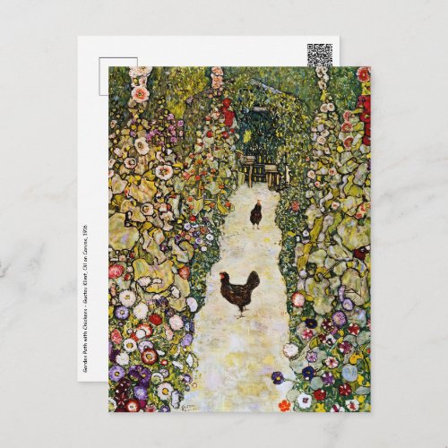 Gustav Klimt _ Garden Path with Chickens Postcard