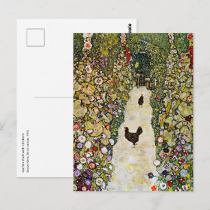 Gustav Klimt - Garden Path with Chickens Postcard