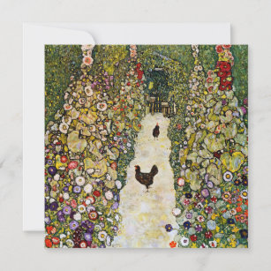 Gustav Klimt - Garden Path with Chickens Thank You Card