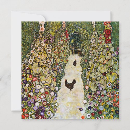 Gustav Klimt _ Garden Path with Chickens Thank You Card
