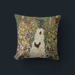 Gustav Klimt - Garden Path with Chickens Throw Pillow<br><div class="desc">Garden Path with Chickens - Gustav Klimt,  Oil on Canvas,  1916</div>