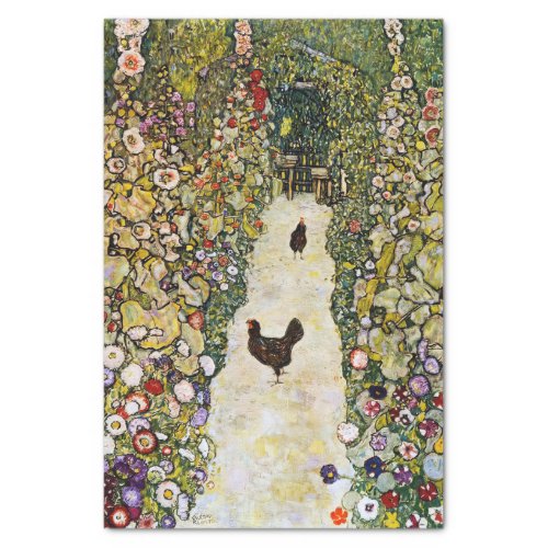 Gustav Klimt _ Garden Path with Chickens Tissue Paper