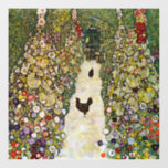 Gustav Klimt - Garden Path with Chickens Window Cling<br><div class="desc">Garden Path with Chickens - Gustav Klimt,  Oil on Canvas,  1916</div>