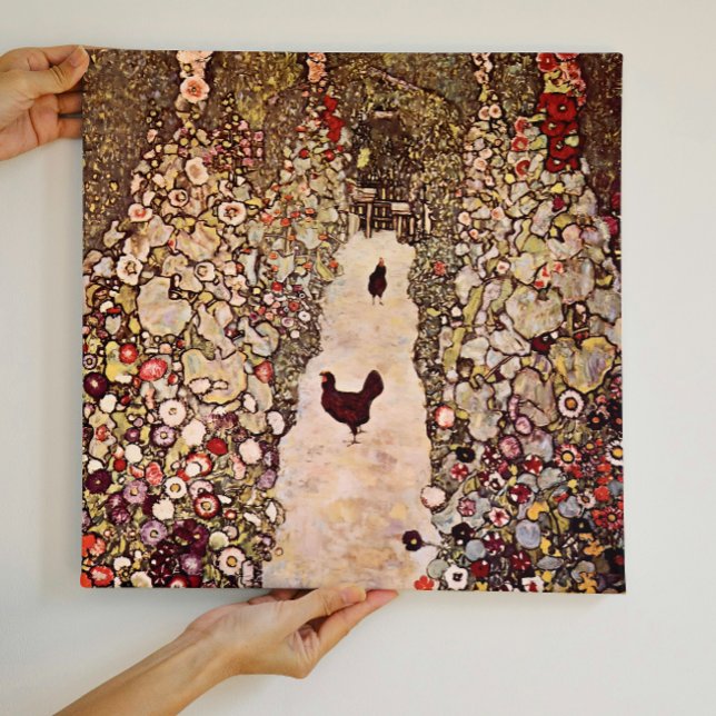 Gustav Klimt Garden Path With Hens Painting Faux Canvas Print (Creator Uploaded)