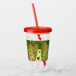 Gustav Klimt Garden with Chickens Acrylic Tumbler