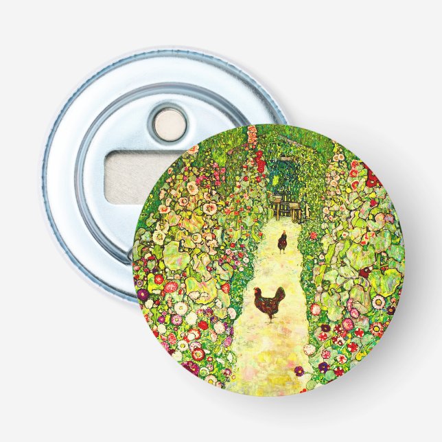 Gustav Klimt Garden with Chickens Bottle Opener (Front)