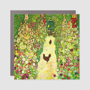 Gustav Klimt Garden with Chickens Car Magnet