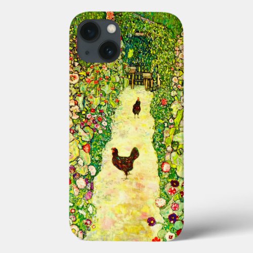 Gustav Klimt Garden with Chickens iPhone 13 Case