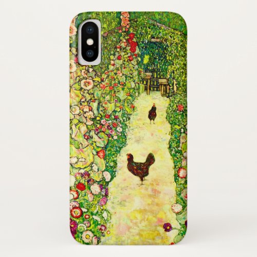 Gustav Klimt Garden with Chickens iPhone X Case