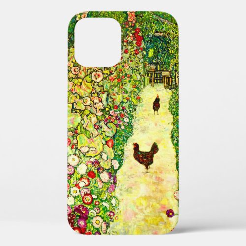 Gustav Klimt Garden with Chickens iPhone 12 Case