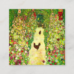 Gustav Klimt Garden with Chickens Enclosure Card<br><div class="desc">Enclosure Cards featuring Gustav Klimt’s oil painting Garden with Roosters (1917). Two brown chickens stand on a garden path. Beautiful pink,  red,  and white flowers bloom along the path. A great gift for fans of Art Nouveau and Austrian art.</div>