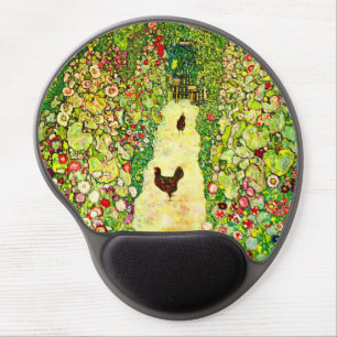 Gustav Klimt Garden with Chickens Gel Mouse Pad