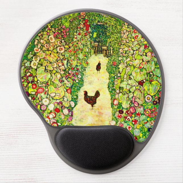 Gustav Klimt Garden with Chickens Gel Mouse Pad (Front)