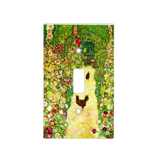 Gustav Klimt Garden with Chickens Light Switch Cover
