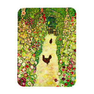 Gustav Klimt Garden with Chickens Magnet