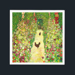 Gustav Klimt Garden with Chickens Napkins<br><div class="desc">Napkins featuring Gustav Klimt’s oil painting Garden with Roosters (1917). Two brown chickens stand on a garden path. Beautiful pink,  red,  and white flowers bloom along the path. A great gift for fans of Art Nouveau and Austrian art.</div>