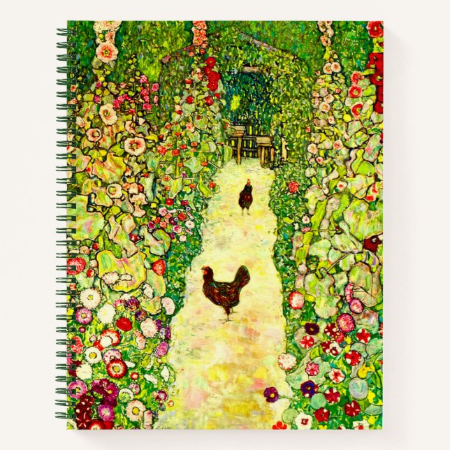 Gustav Klimt Garden with Chickens Notebook (Front)