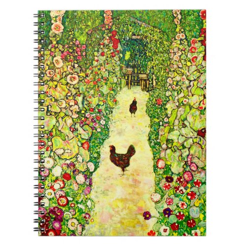 Gustav Klimt Garden with Chickens Notebook