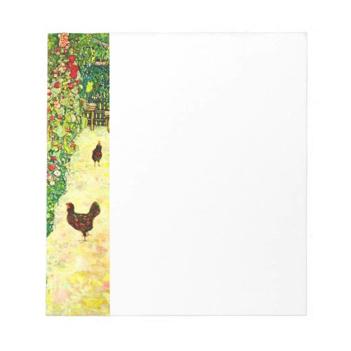 Gustav Klimt Garden with Chickens Notepad