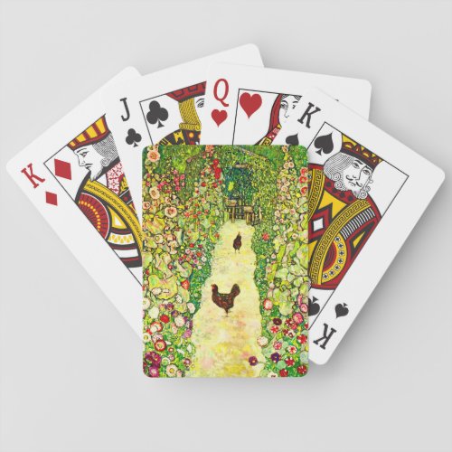 Gustav Klimt Garden with Chickens Poker Cards