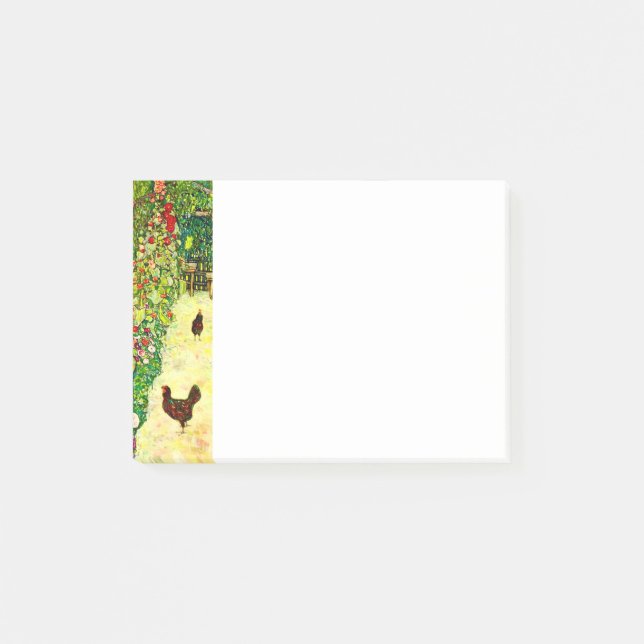 Gustav Klimt Garden with Chickens Post-it Notes (Front)