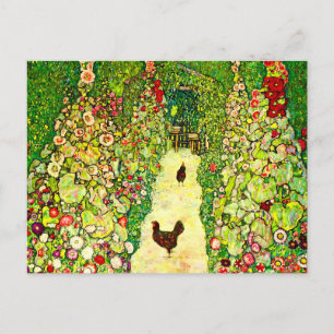 Gustav Klimt Garden with Chickens Postcard