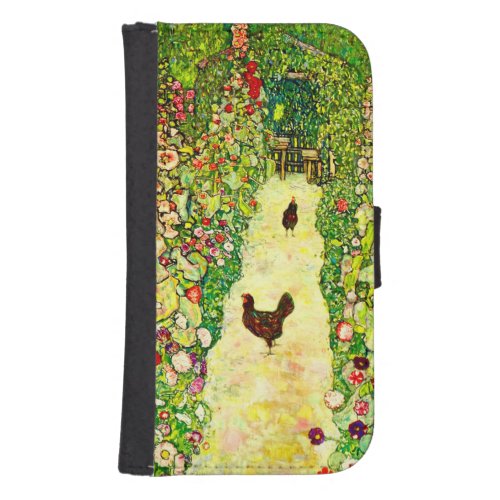 Gustav Klimt Garden with Chickens Galaxy S4 Wallet Case