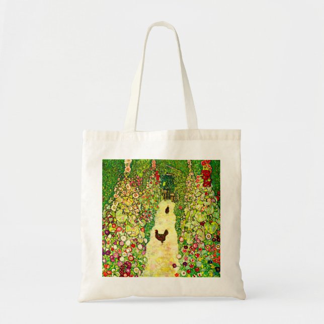 Gustav Klimt Garden with Chickens Tote Bag (Front)