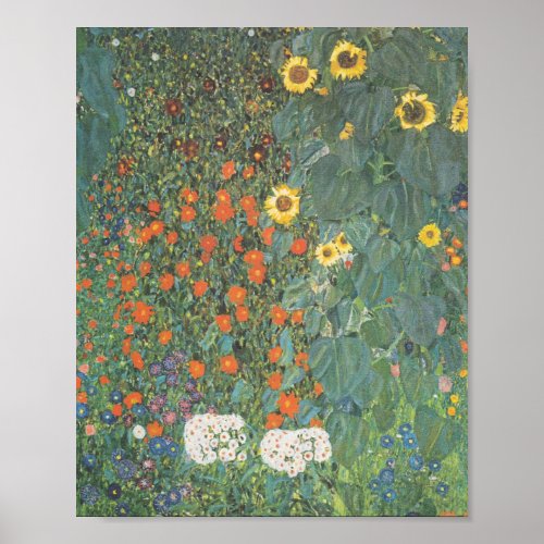 Gustav Klimt Garden With Sunflowers Original Poster