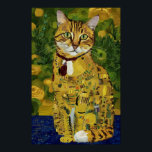 Gustav Klimt gold cute cat spoof, Gustav klimt art Poster<br><div class="desc">Gustav Klimt gold cute cat spoof, Gustav klimt art Imagine a delightful fusion of feline charm and artistic grandeur. This artwork playfully spoofs the golden style of Gustav Klimt, featuring a scene far from the usual regal figures. In the center of attention sits a captivatingly cute cat, its fur seemingly...</div>