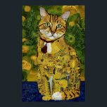 Gustav Klimt gold cute cat spoof, Gustav klimt art Poster<br><div class="desc">Gustav Klimt gold cute cat spoof, Gustav klimt art Imagine a delightful fusion of feline charm and artistic grandeur. This artwork playfully spoofs the golden style of Gustav Klimt, featuring a scene far from the usual regal figures. In the center of attention sits a captivatingly cute cat, its fur seemingly...</div>