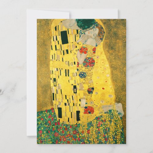 Gustav Klimt Golden Art The Kiss for Lovers Invitation