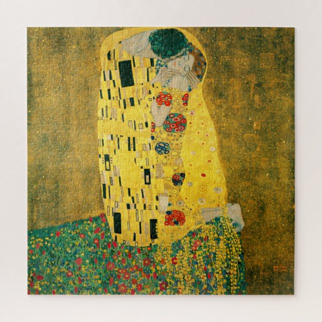 Gustav Klimt Golden Art The Kiss for Lovers Jigsaw Puzzle (Vertical)