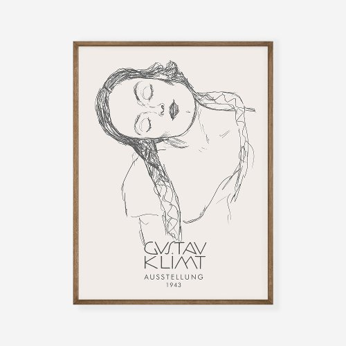 Gustav Klimt Half Figure Young Woman Exhibition Poster