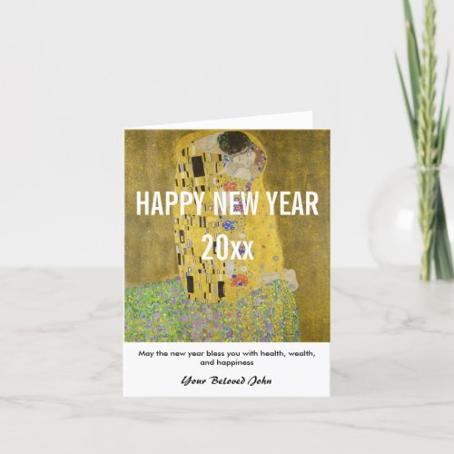 Gustav Klimt _ Happy New Year with The Kiss Holiday Card