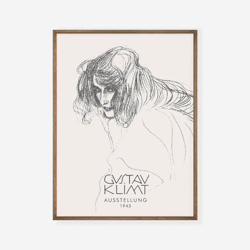 Gustav Klimt Head Woman Profile Beethoven Frieze Poster