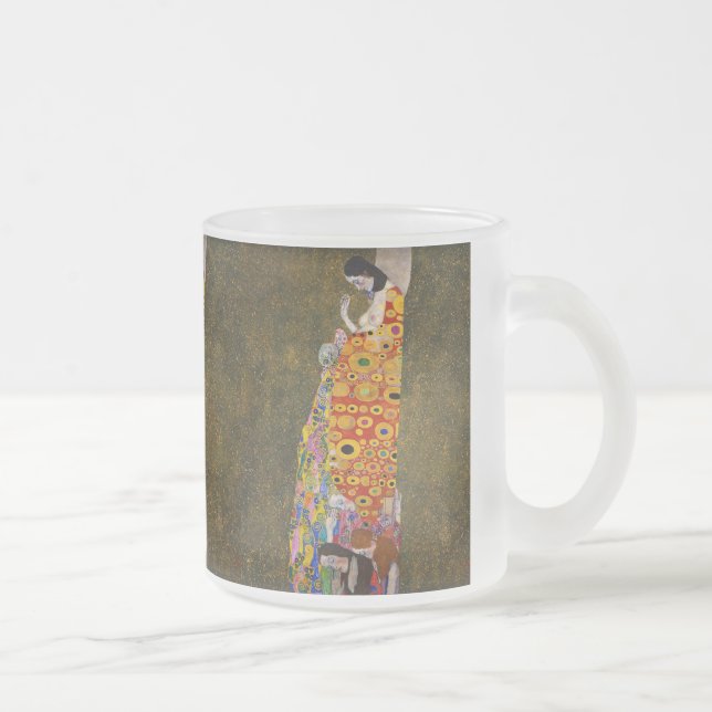 Gustav Klimt , "Hope II" Frosted Glass Coffee Mug (Right)