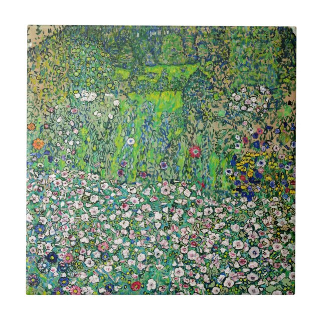 Gustav Klimt - Horticultural Landscape and Hilltop Ceramic Tile (Front)
