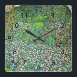 Gustav Klimt - Horticultural Landscape and Hilltop Square Wall Clock<br><div class="desc">Horticultural Landscape with a Hilltop - Gustav Klimt,  Oil on Canvas,  1916</div>