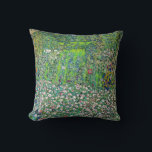 Gustav Klimt - Horticultural Landscape and Hilltop Throw Pillow<br><div class="desc">Horticultural Landscape with a Hilltop - Gustav Klimt,  Oil on Canvas,  1916</div>