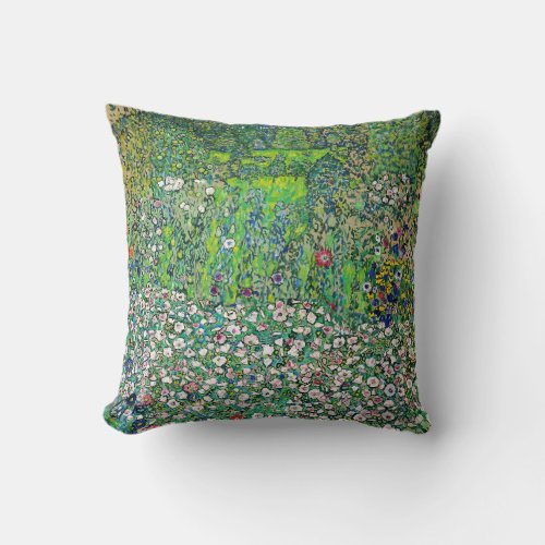 Gustav Klimt _ Horticultural Landscape and Hilltop Throw Pillow