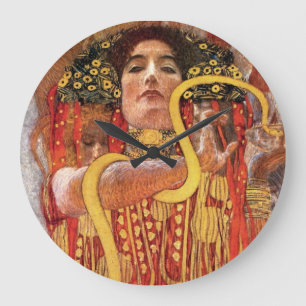 Gustav Klimt - Hygieia Medicine Goddess of Health Large Clock