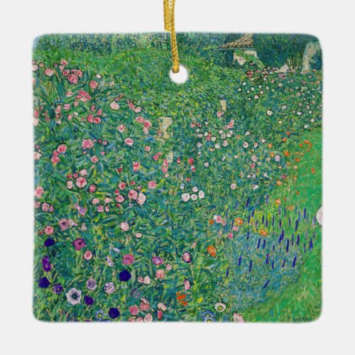 Gustav Klimt _ Italian Garden Landscape Ceramic Ornament